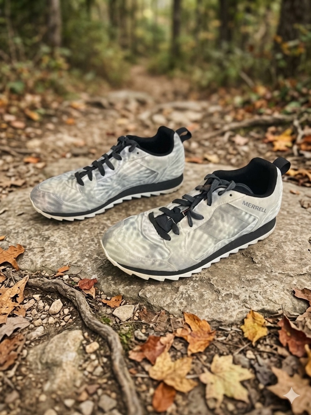 Merrell Men's Light Gray Hiking Sneakers with Black Trim